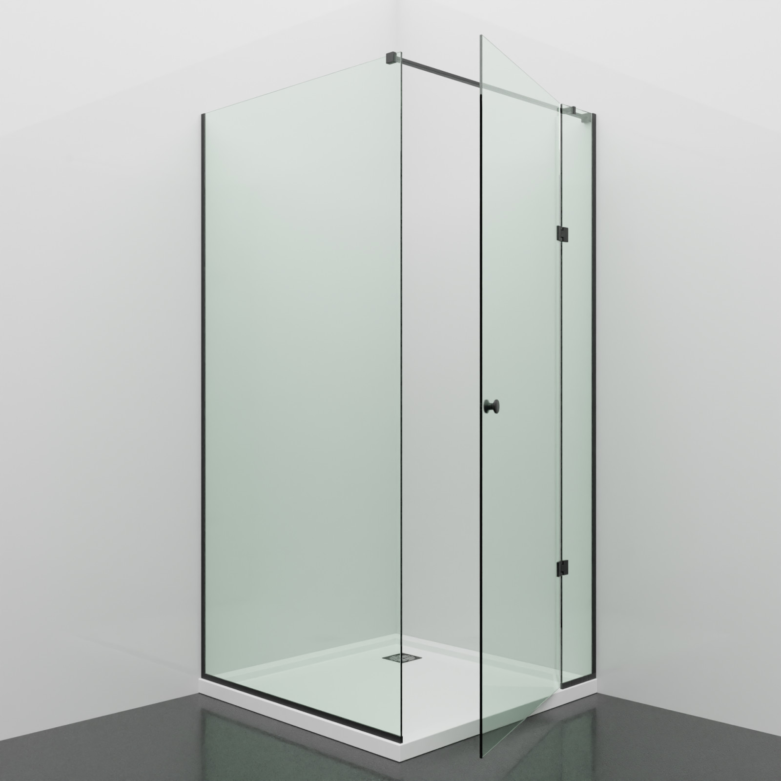 Hinged shower enclosures